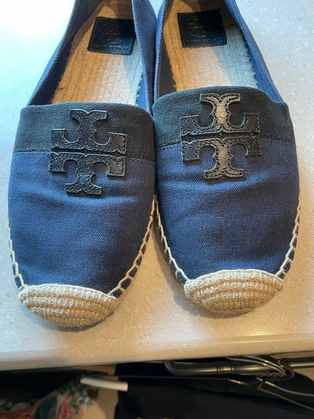 Tory Burch Weston Flat Espadrille | Navy & Black